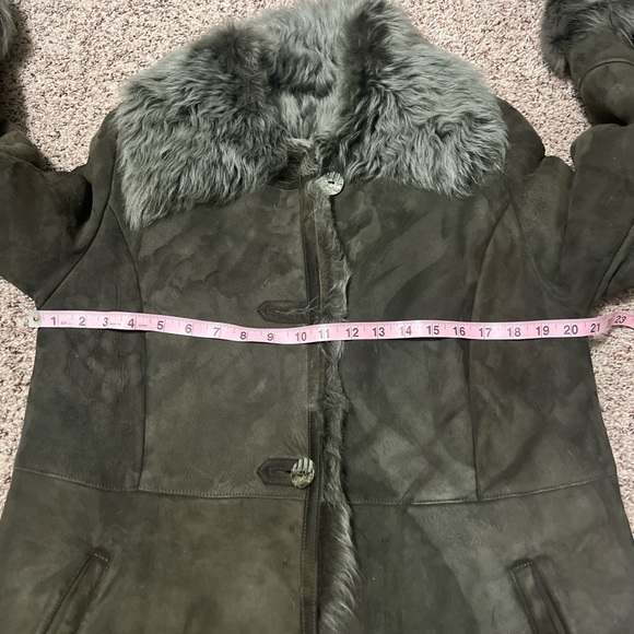 Vicentini By Elibol Genuine Sheepskin Shearling leather Women Coat Jacket Medium - Picture 10 of 12